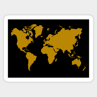 Black and gold world map Sticker